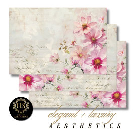 Geschenkpapier – Decoupage - Vintage Rosen Blumenm Set