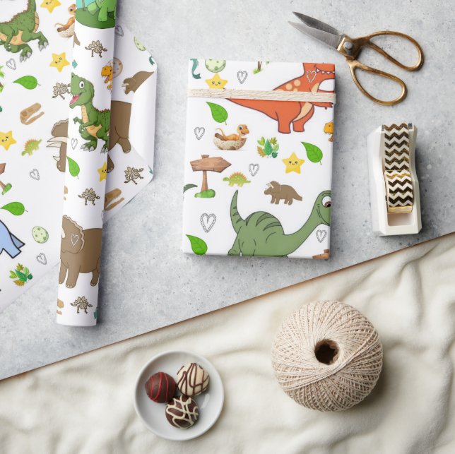 Geschenkpapier Dinosaurier Fossilien Knochen Natur (Kunsthandwerk)