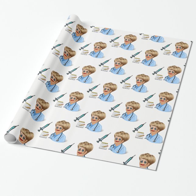Geschenkpapier Doktor (Ungerollt)
