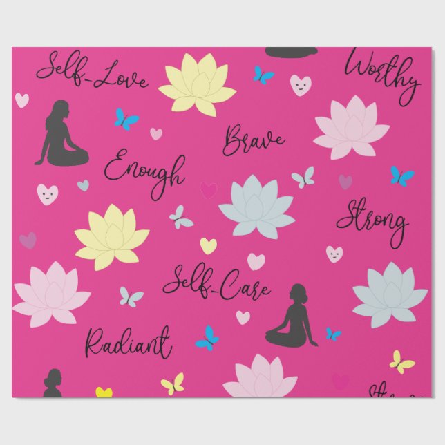 Geschenkpapier | Empowerment Lotus Blumenmuster (Flach)