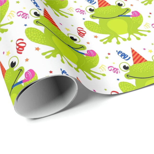 Geschenkpapier - feiernder Frosch (Rolleneckpunkt)