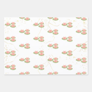 Geschenkpapier Flachblatt   Lotus- und Party-Motiv Set
