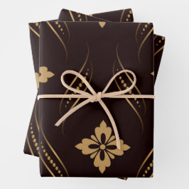 Geschenkpapier Flachblatt Set aus 3