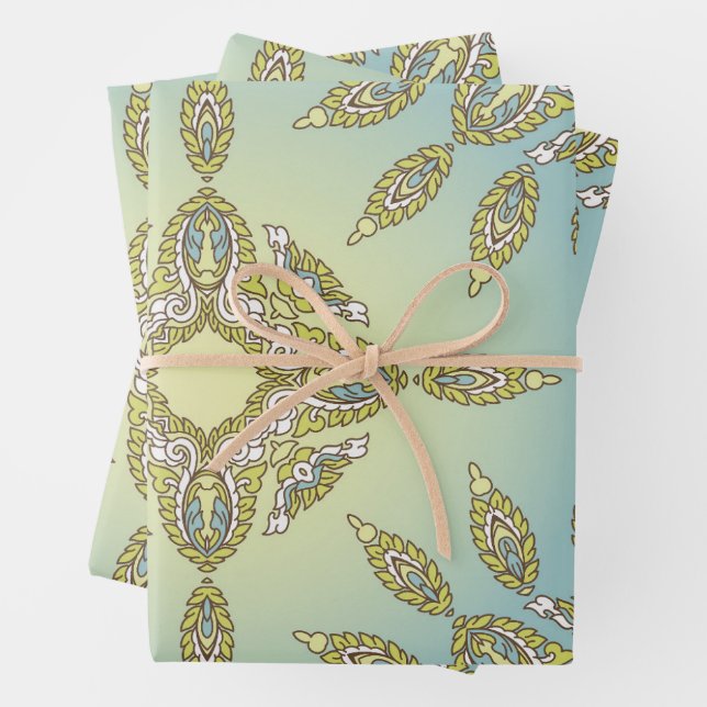 Geschenkpapier Flachblatt-Set aus 3 Teilen Set (Beispiel)