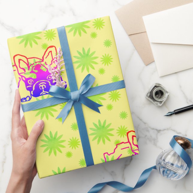 Geschenkpapier französische Bulldogge  (Schenken)
