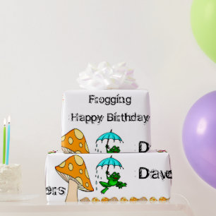 Geschenkpapier Frosch Pilz