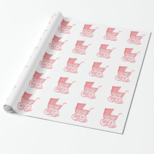 Geschenkpapier für Baby-Mädchen-Shower im Stil ein