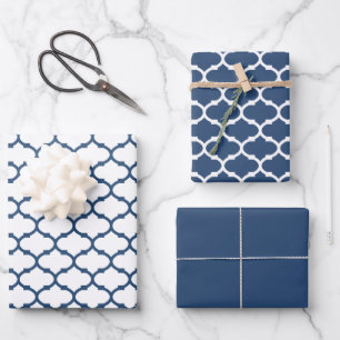 Geschenkpapier für Navy Damask Muster
