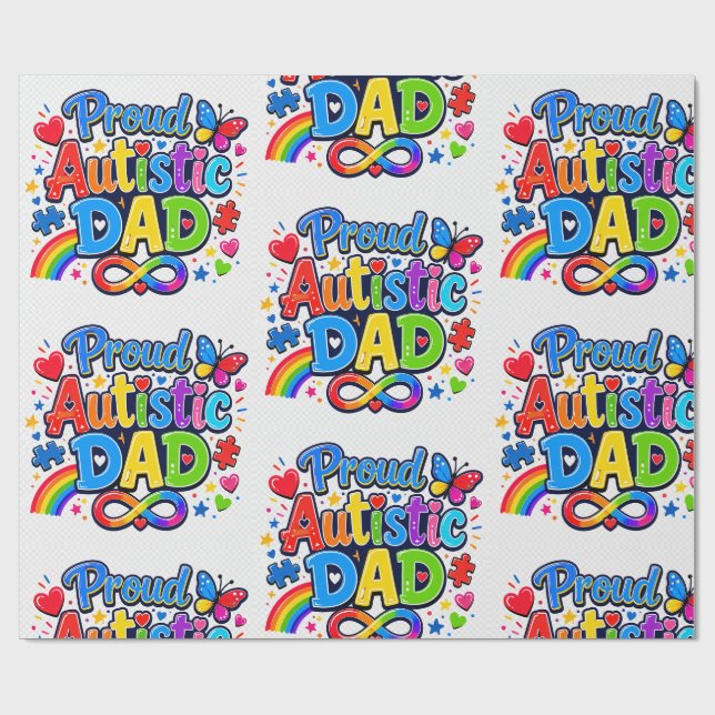 Geschenkpapier für Väter mit Autismus-Bewusstsein (Flach)