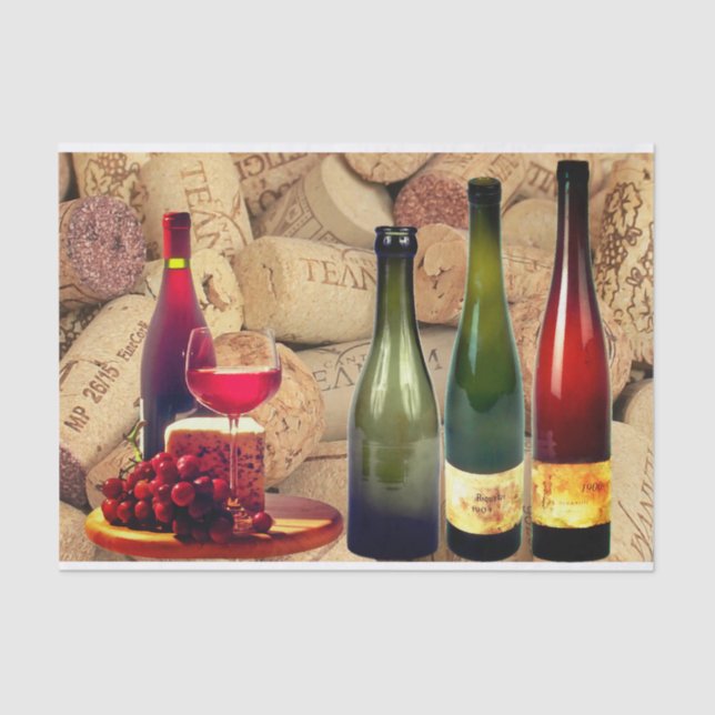 Geschenkpapier für Wein und Korken Seidenpapier (Vorderseite)