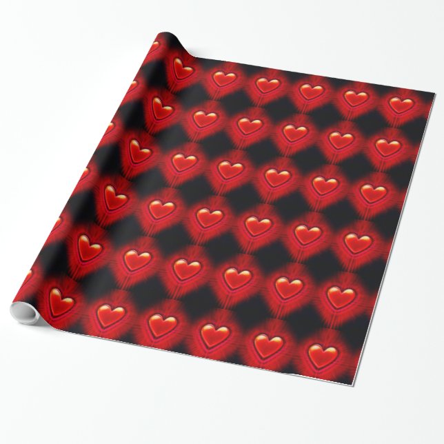 Geschenkpapier. Geschenkpackung mit rotem und schw Geschenkpapier (Ungerollt)