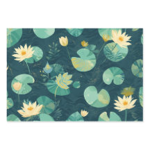 Geschenkpapier GreenLilyPad Set mit 3 Flatwrap