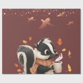 Geschenkpapier Herbst Stinktier Gemütlichkeit Wand