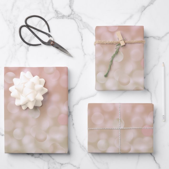 Geschenkpapier in Rosa und Creme Set (Vorderseite)