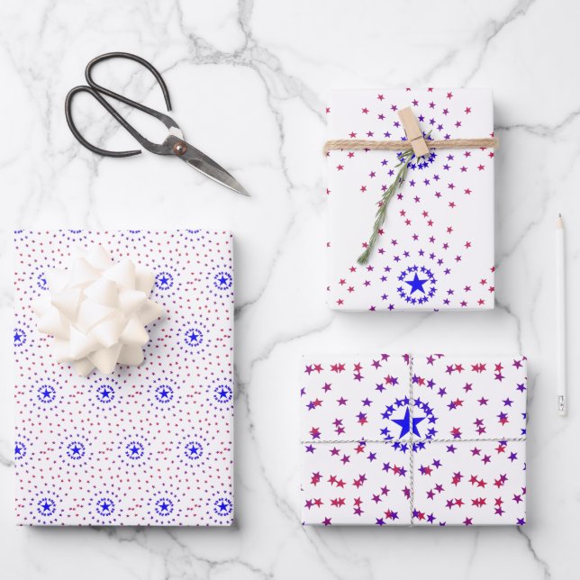 Geschenkpapier - Kreise von Sternen Set (Vorderseite)