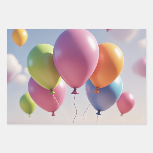 Geschenkpapier (Luftballons) Set (Vorderseite)