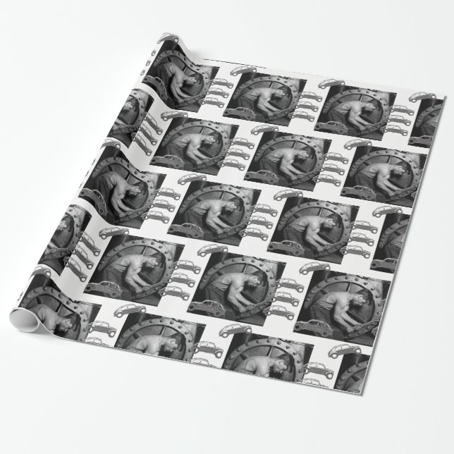 Geschenkpapier Mechaniker (Ungerollt)