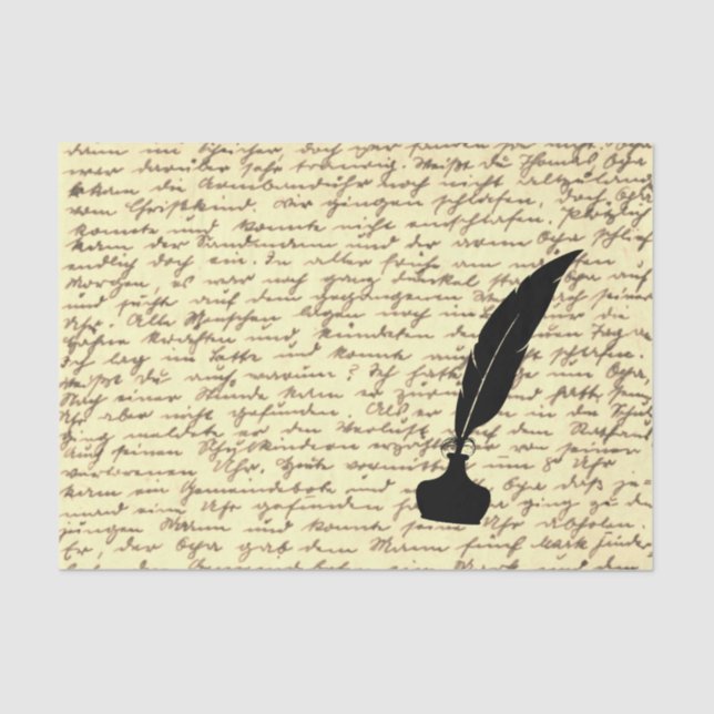 Geschenkpapier mit antikem Buchstaben Seidenpapier (Vorderseite)
