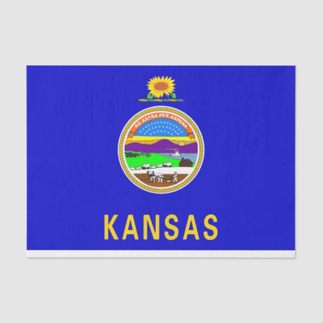 Geschenkpapier mit Bild der Flagge von Kansas Seidenpapier (Vorderseite)