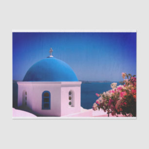Geschenkpapier mit Bild von Santorini, Griechenlan Seidenpapier