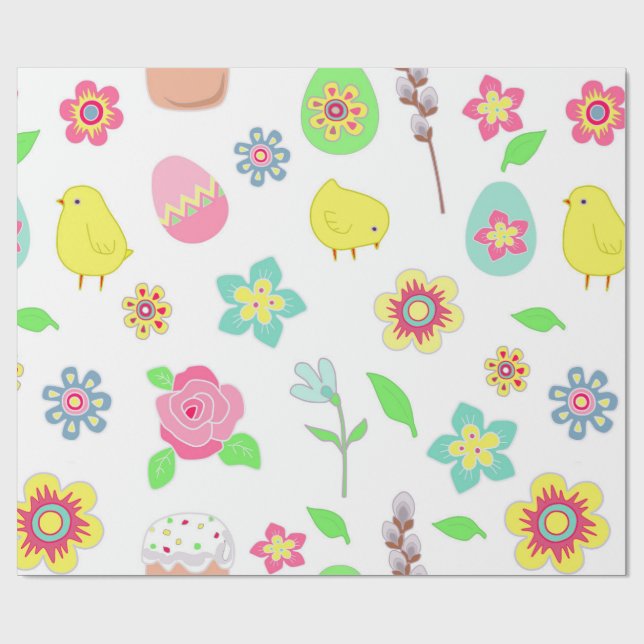 Geschenkpapier mit Gründen von Ostern (Flach)
