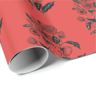 Geschenkpapier mit Mohnblumen