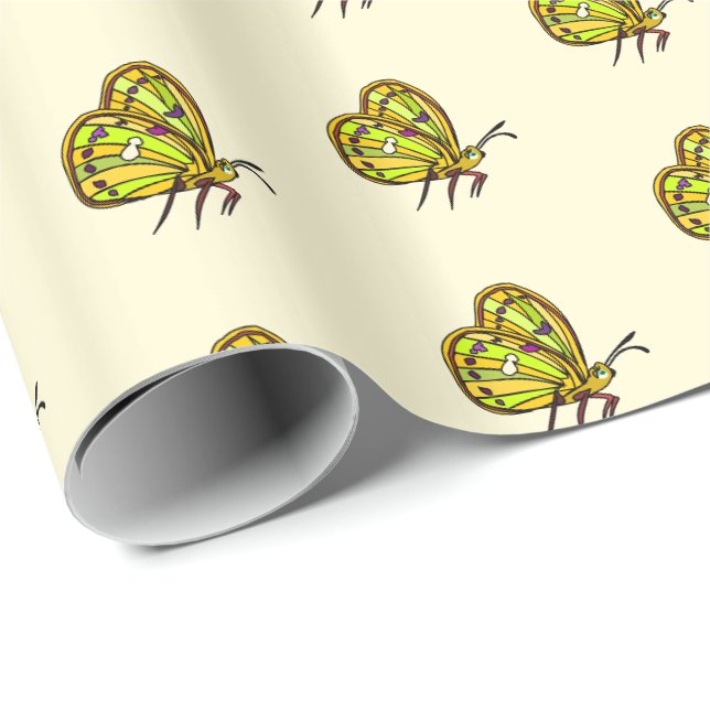 Geschenkpapier mit Schmetterlingen (Rolleneckpunkt)