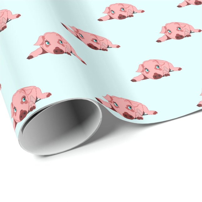 Geschenkpapier mit Schweinchen (Rolleneckpunkt)
