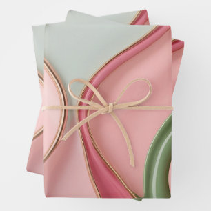 Geschenkpapier mit stilvoller abstrakter Grafik Set