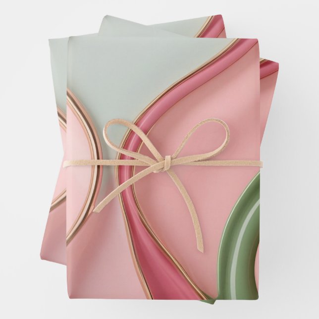 Geschenkpapier mit stilvoller abstrakter Grafik Set (Beispiel)