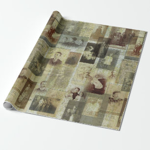 Geschenkpapier mit Vintage-Fotocollage