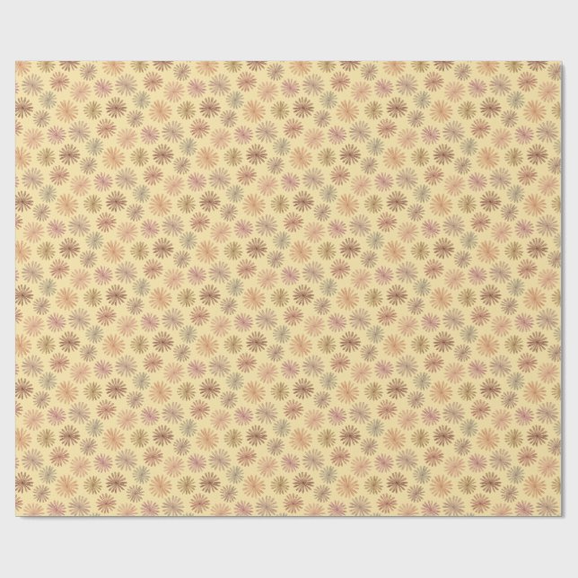 Geschenkpapier mit Wasserfarben-Blumen (Flach)