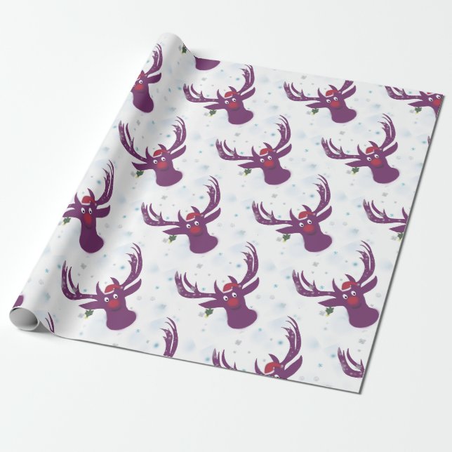 Geschenkpapier Neujahr Hirsche (Ungerollt)