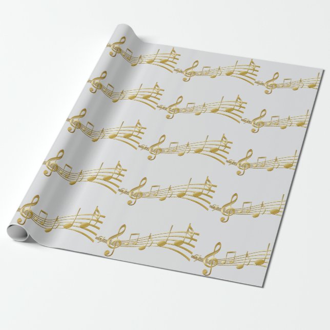 Geschenkpapier Notenschlüssel.  (Ungerollt)