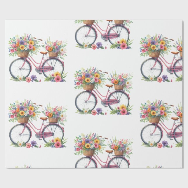 Geschenkpapier-Pastell-Frühlingsblumen-Geschenkpap Geschenkpapier (Flach)