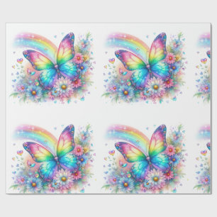 Geschenkpapier-Pastell-Frühlingsblumen-Geschenkpap Geschenkpapier