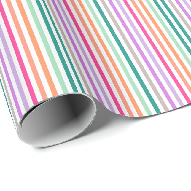 Geschenkpapier Pastellfarben Linien 2 (Rolleneckpunkt)