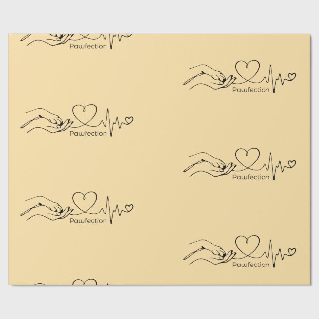 Geschenkpapier Pawfection - One-Line-Art (Saum)