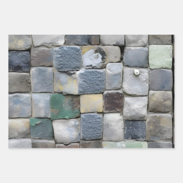 Geschenkpapier - Pflastersteine Set (Vorderseite)