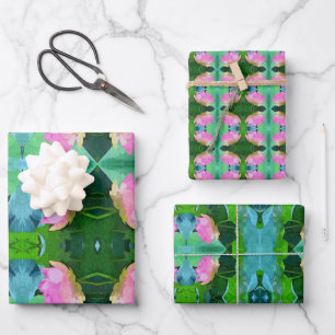 Geschenkpapier Pink Wasserfarbe Lotus