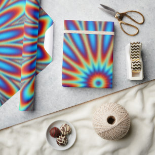 Geschenkpapier - psychedelische Kunstblume
