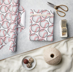 Geschenkpapier Rosa Geburtstag Baseball