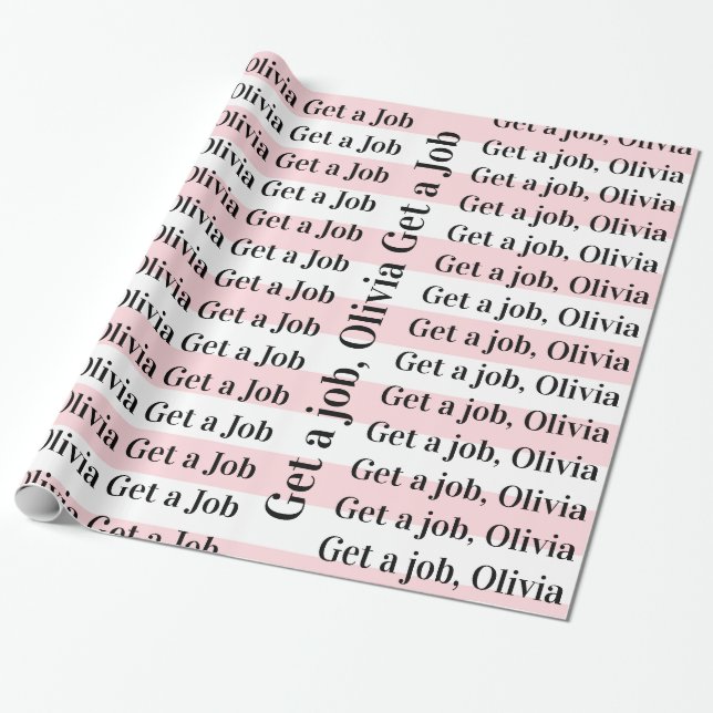 Geschenkpapier Rosa & Weiß gestreift Bekomm einen  (Ungerollt)