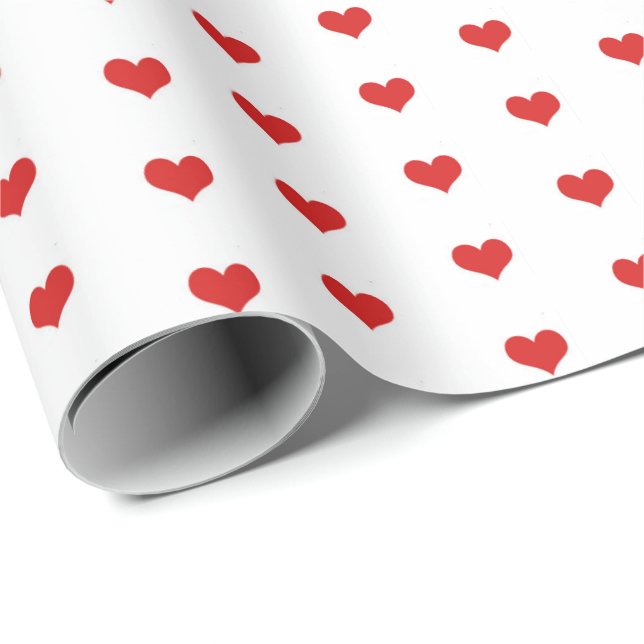 Geschenkpapier - Rote Herzen (Rolleneckpunkt)
