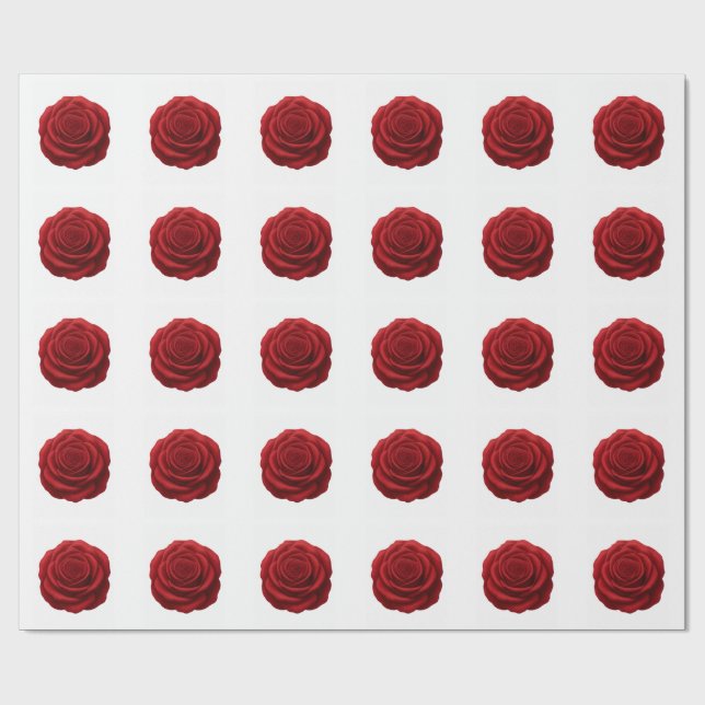 Geschenkpapier - Rote Rosenblüte (Flach)