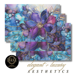 Geschenkpapier - Schicke Glasmalerei-Blumenmotive Set