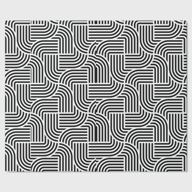 Geschenkpapier - schwarz-weiß Lienen (Saum)