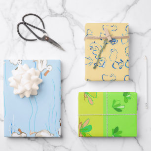 Geschenkpapier-Set mit 3 flachen Bögen Geschenkpapier Set