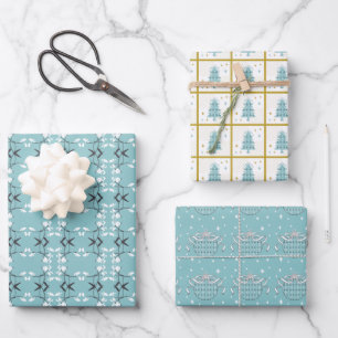 Geschenkpapier-Set mit 3 flachen Bögen Geschenkpapier Set