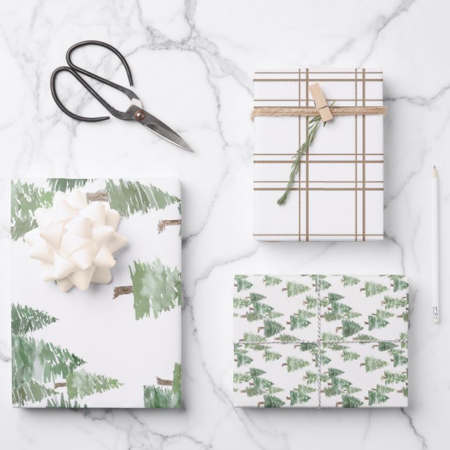 Geschenkpapier-Set mit 3 flachen Bögen Geschenkpapier Set (Vorderseite)